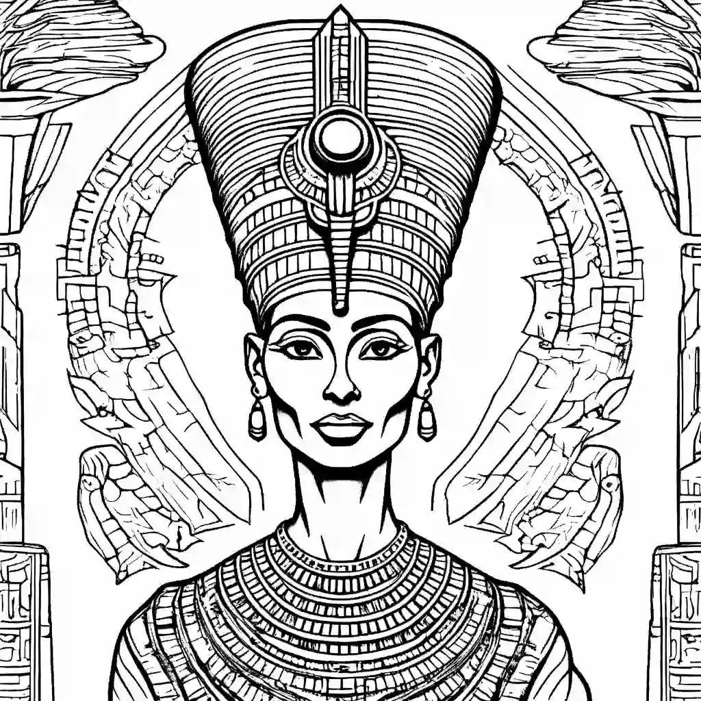 Queen Nefertiti coloring pages